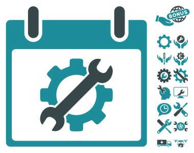 Yapılandırma araçları takvim gün vektör simge Bonus ile