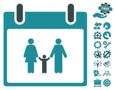 Bonus ile aile takvimi gün vektör simgesi