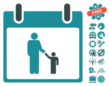 Bonus ile babası takvim günü vektör simgesi