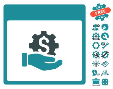 Finansal kalkınma el takvim sayfası vektör simgesi Bonus ile