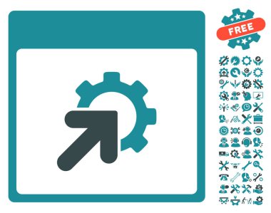 Entegrasyon takvim sayfası vektör simge Bonus ile dişli