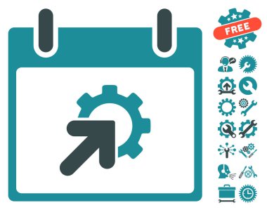 Bonus ile dişli Tümleştirme takvim gün vektör simgesi