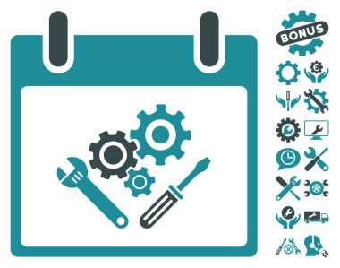 Araç Araçlar takvim gün vektör simgesi Bonus ile