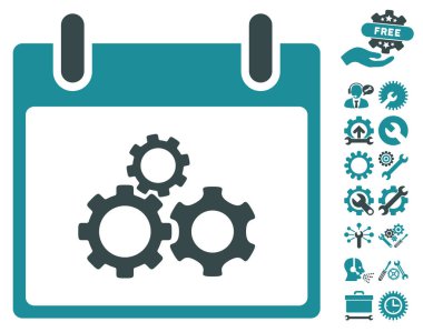 Bonus ile Mekanik vites takvim gün vektör simgesi