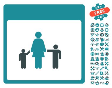 Bonus ile anne takvim sayfası vektör simgesi