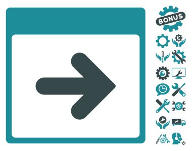 Bonus ile sonraki takvim gün vektör simgesi