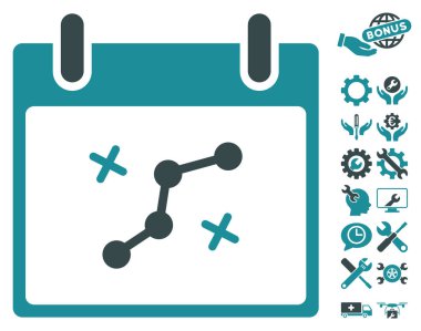 Yol puan Bonus ile gün vektör simge takvim