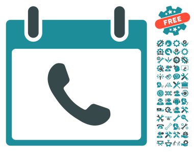 Bonus ile telefon takvim gün vektör simgesi