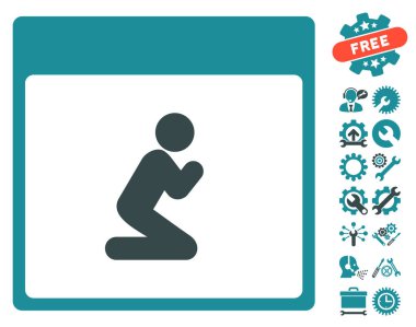 Kişi takvim sayfası vektör simge Bonus ile dua