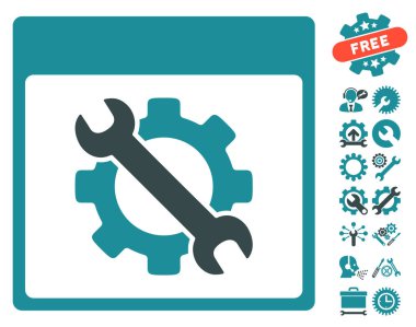 Ayarları araçları ile Bonus sayfa vektör simge takvim