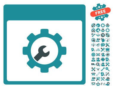 Kur takvim sayfası vektör simge Bonus ile araçları