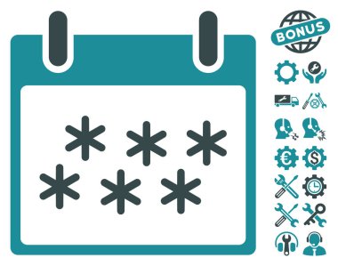 Bonus ile kar takvim gün vektör simgesi