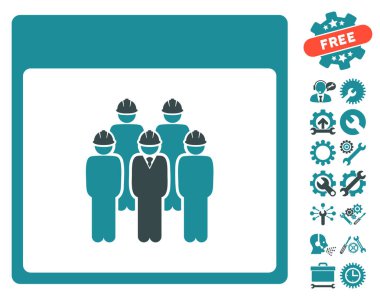 Personel ile Bonus sayfa vektör simge takvim