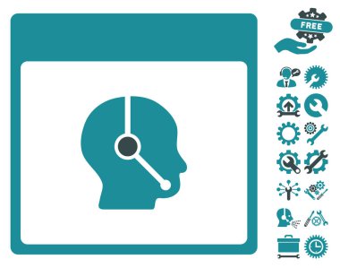 Telefonla satış operatör takvim sayfası vektör simge Bonus ile