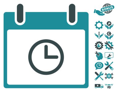 Saat takvim gün vektör simge Bonus ile