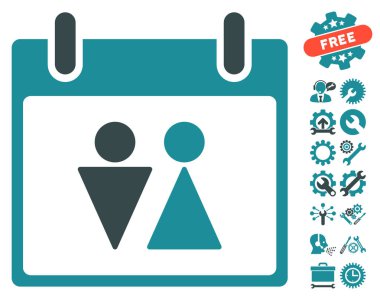 Tuvalet takvim gün vektör simgesi Bonus ile