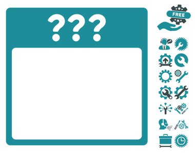 Bonus ile bilinmeyen takvim sayfası vektör simgesi