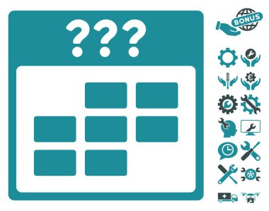 Bonus ile bilinmeyen ay takvimi kılavuz vektör simgesi