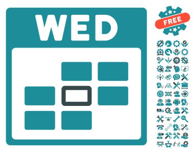 Bonus ile Çarşamba takvim kılavuz vektör simgesi