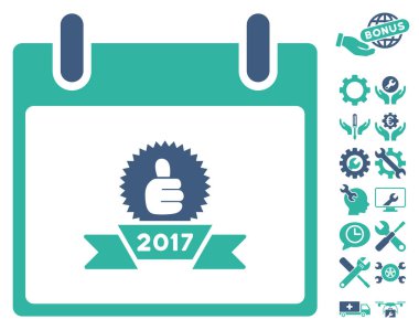 2017 ödül şerit takvim günü Bonus ile simge vektör