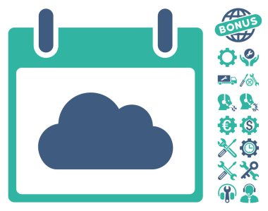 Bonus ile bulut takvim gün vektör simgesi