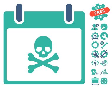 Bonus ile ölüm kafatası takvim gün vektör simgesi