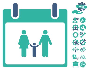 Bonus ile aile takvimi gün vektör simgesi