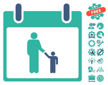 Bonus ile babası takvim günü vektör simgesi