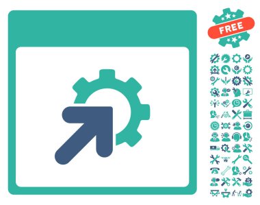 Entegrasyon takvim sayfası vektör simge Bonus ile dişli