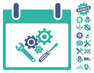 Araç Araçlar takvim gün vektör simgesi Bonus ile