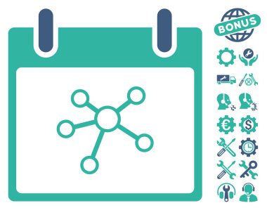 Bonus ile bağlantıları takvim gün vektör simgesi