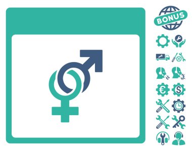 Bonus ile evlilik takvim sayfası vektör simgesi