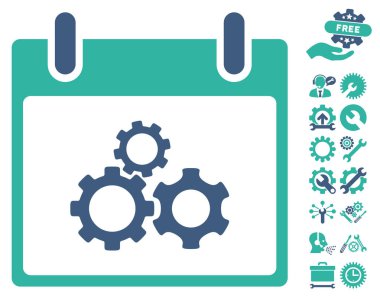 Bonus ile Mekanik vites takvim gün vektör simgesi