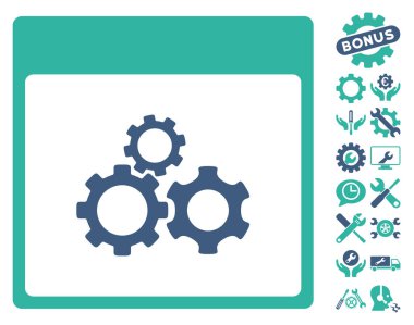 Mekanik vites ile Bonus sayfa vektör simge takvim