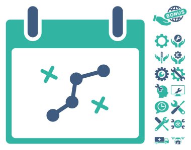 Yol puan Bonus ile gün vektör simge takvim