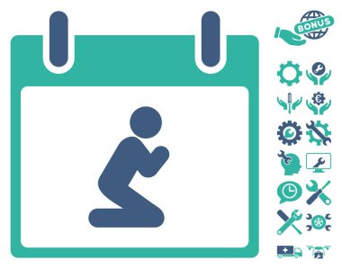 Kişi takvim gün vektör simge Bonus ile dua