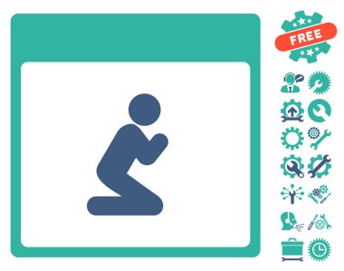 Kişi takvim sayfası vektör simge Bonus ile dua