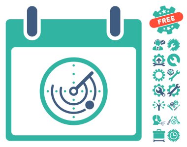 Bonus ile radar takvim gün vektör simgesi