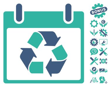 Geri dönüşüm takvim gün vektör simgesi Bonus ile