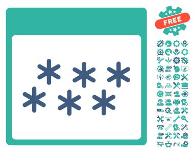 Kar taneleri ile Bonus sayfa vektör simge takvim