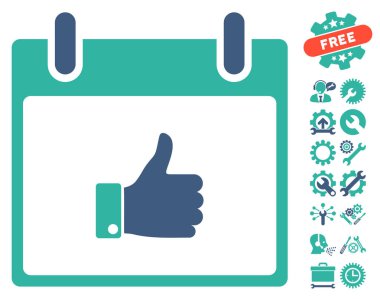 El takvim gün vektör simgesi Bonus ile yukarı başparmak