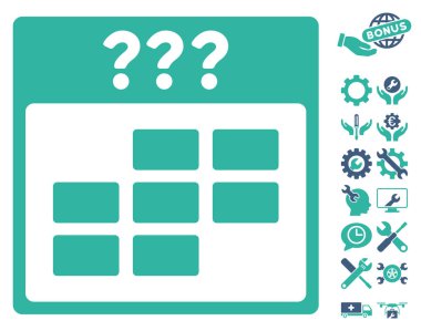 Bonus ile bilinmeyen ay takvimi kılavuz vektör simgesi