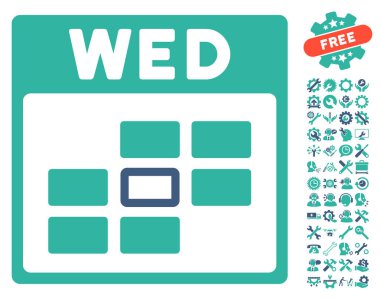 Bonus ile Çarşamba takvim kılavuz vektör simgesi