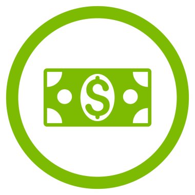 Vektör simge Doları banknot düz yuvarlak