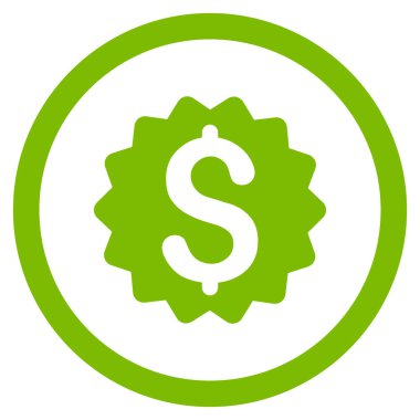 Finansal ödül mühür düz yuvarlak vektör simgesi