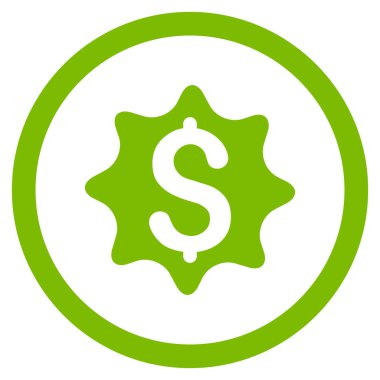 Para ödülü düz yuvarlak vektör simgesi