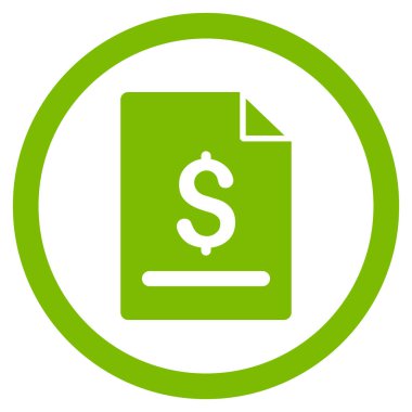 Vektör simge fatura sayfa düz yuvarlak