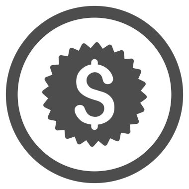 Banka mührü düz yuvarlak vektör simgesi