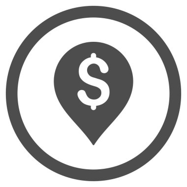 Harita işaretleyici düz yuvarlak vektör simge bankacılık