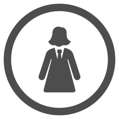 Vektör simge iş kadını düz yuvarlak